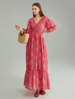 Women Floral Flowy Long Dress